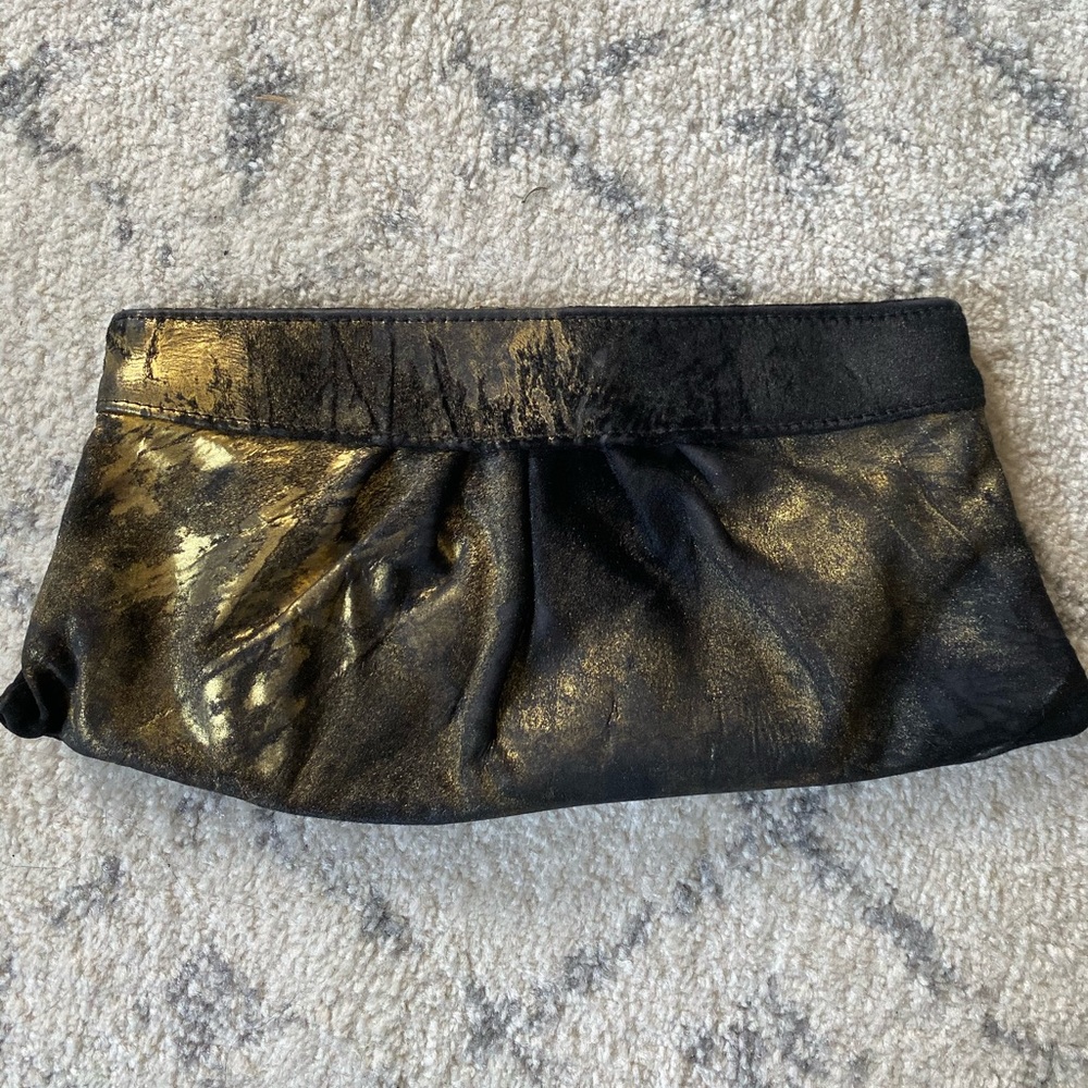 Lauren Merkin Metallic Louise Calf Hair Clutch